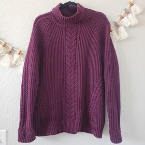 Lululemon Bring The Cozy Fisherman Chunky Knit Mock Neck Sweater Warm Outdoor 8